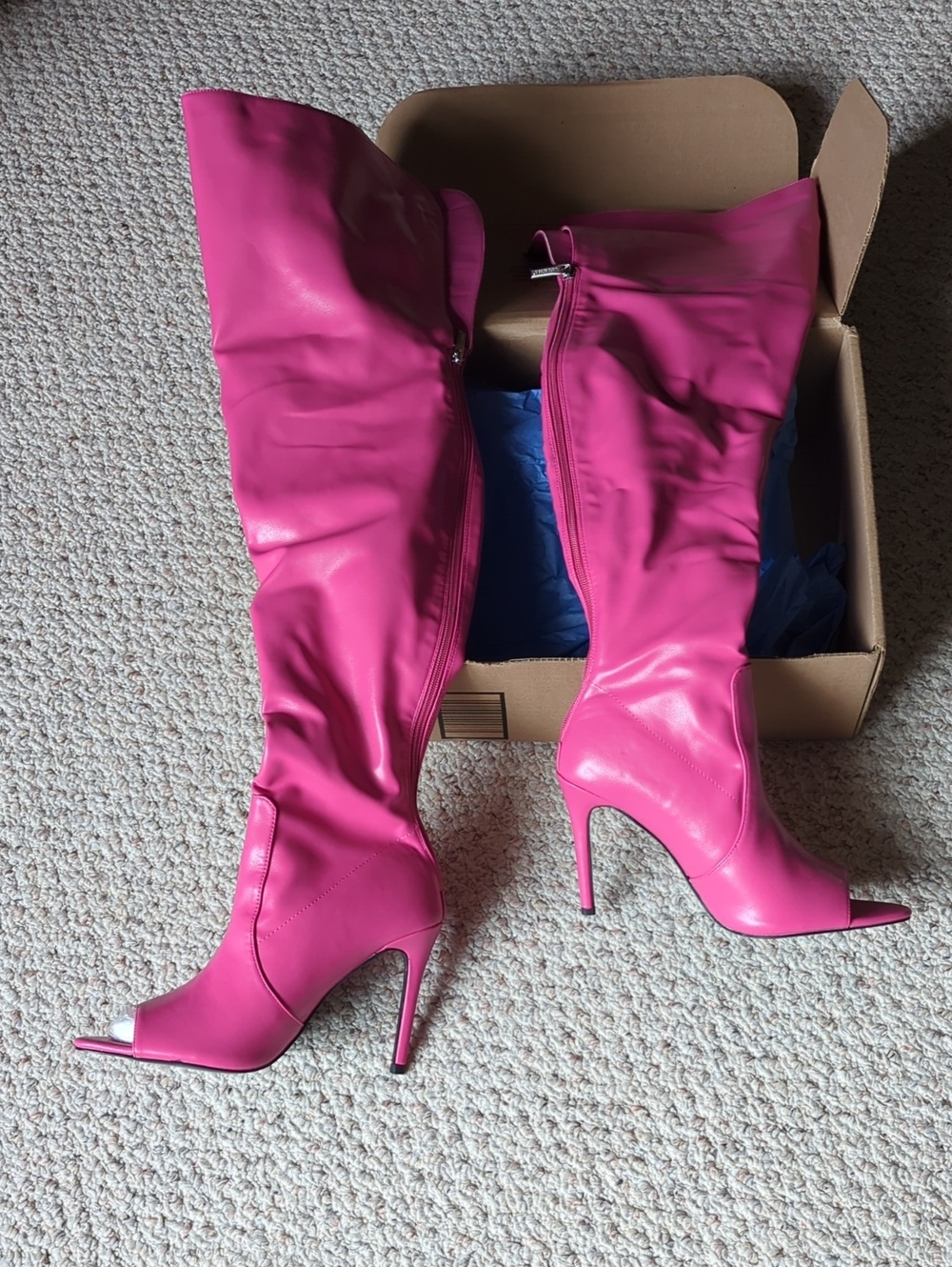 Women’s Hot Pink Over-the-Knee Stiletto Boots